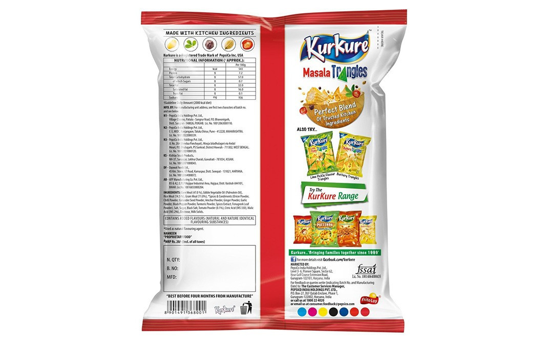 Kurkure Masala Trangles    Pack  90 grams